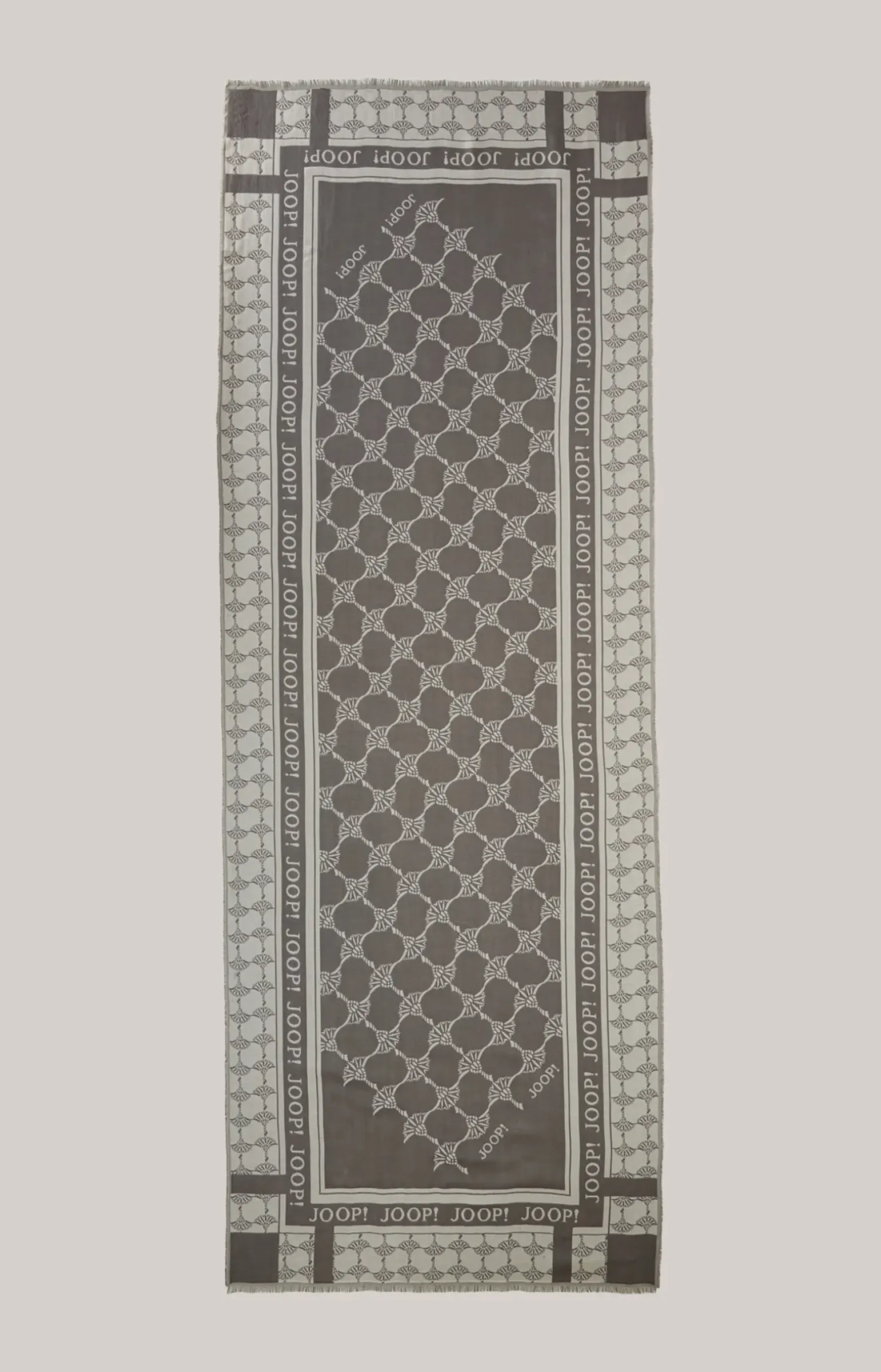 Jacquard-Schal in Grau/Creme