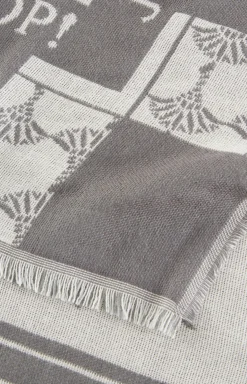 Jacquard-Schal in Grau/Creme