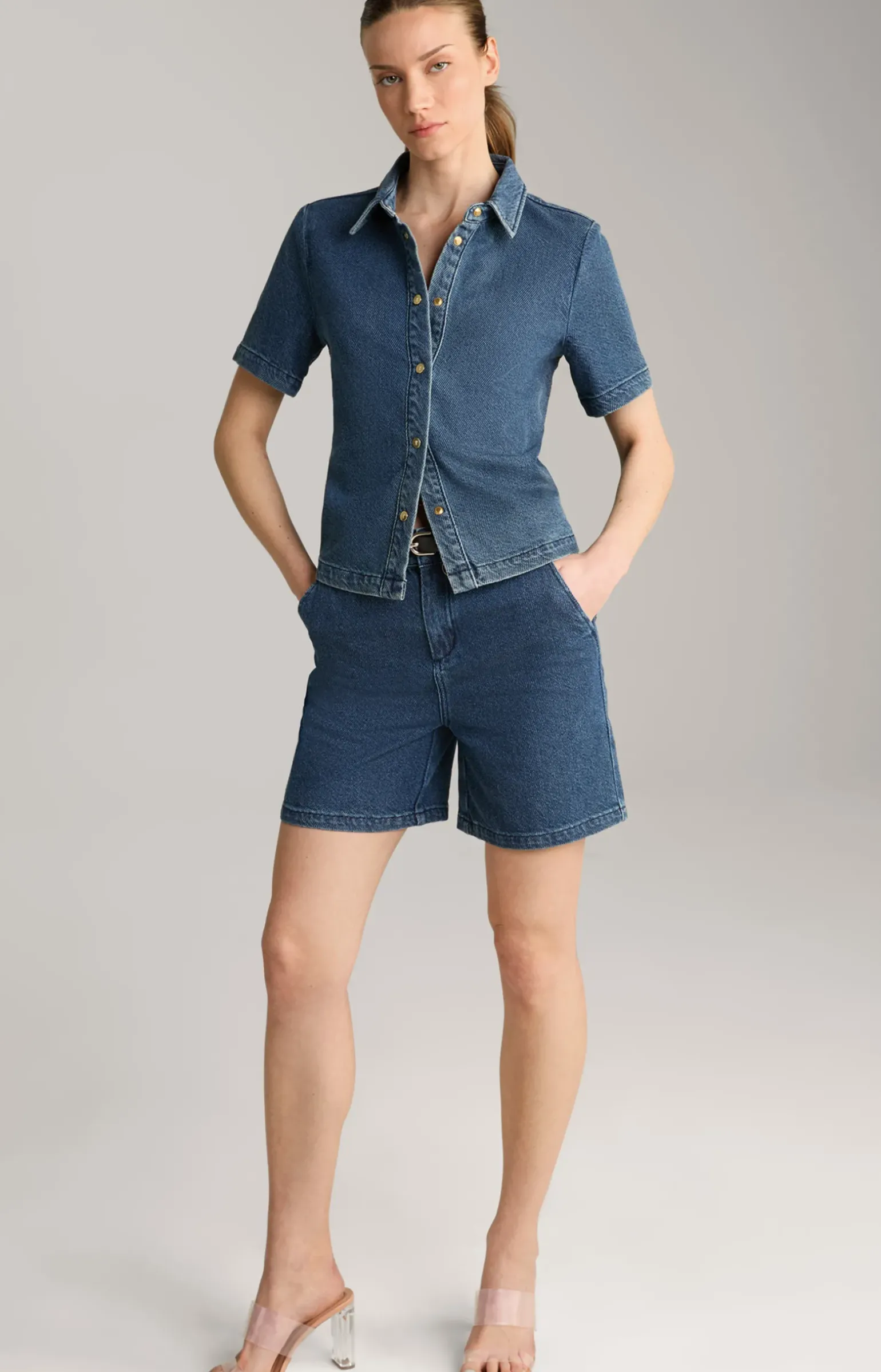 Jeans-Bluse in Denim Blue