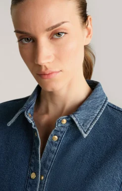 Jeans-Bluse in Denim Blue