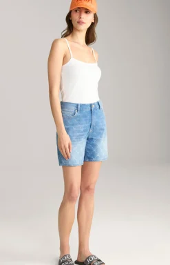 Jeans-Shorts in Blue Washed