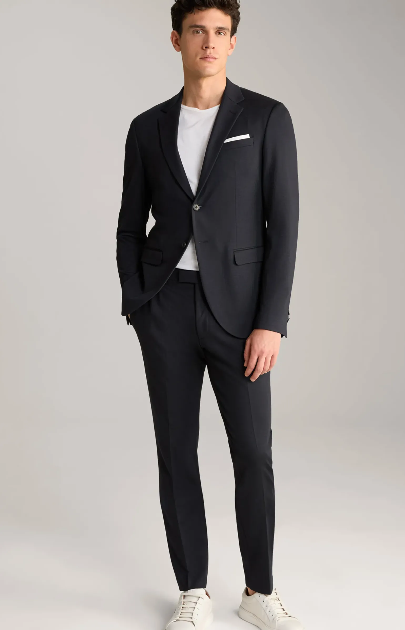 Jersey-Anzug Damon-Gun in Dunkelblau meliert