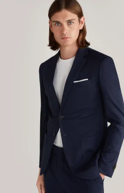 Jersey-Baukasten-Sakko Dash in Navy meliert