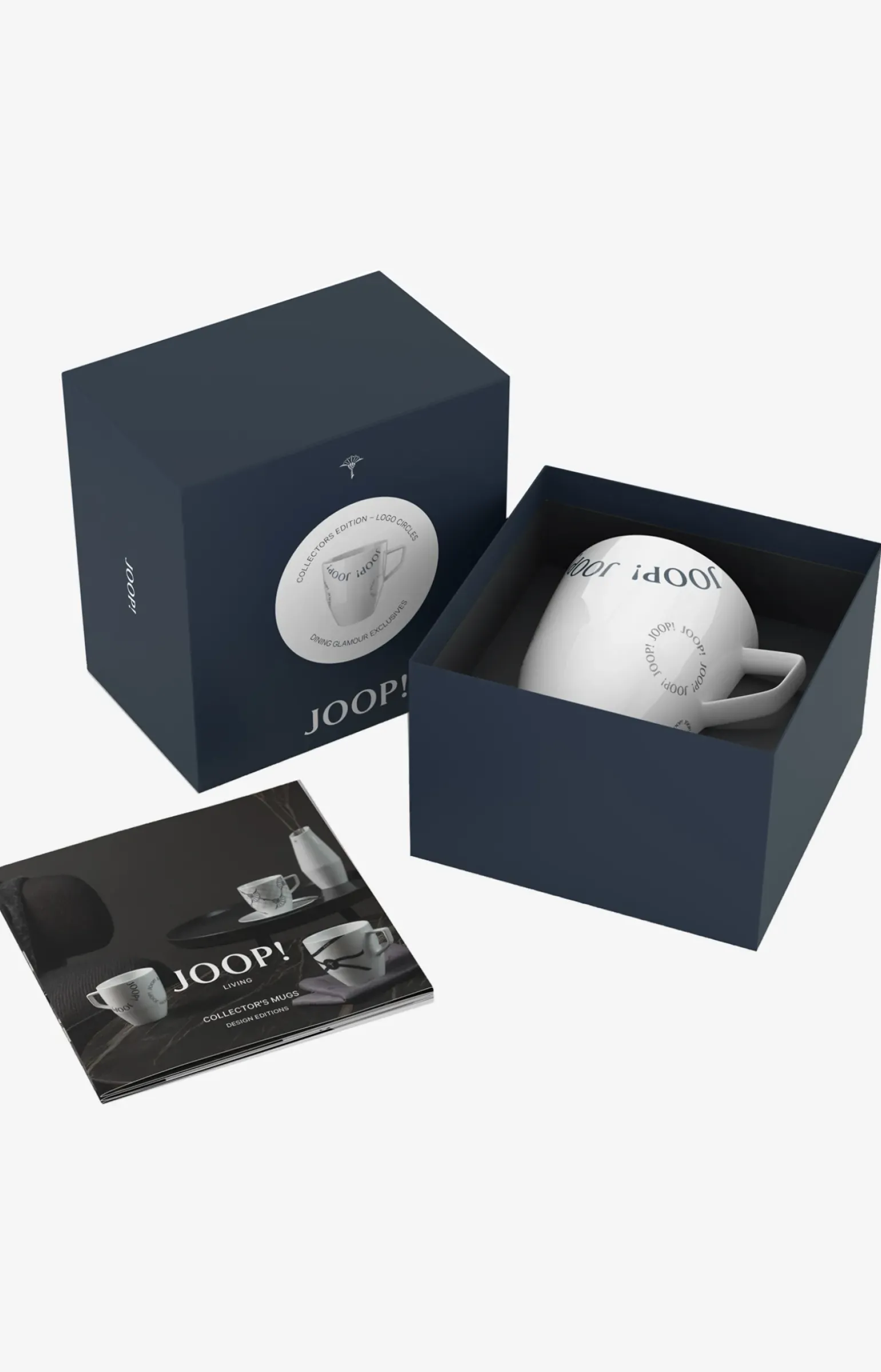 JOOP! COLLECTOR'S MUG FASHION EDITION FALL/ WINTER 2021/22 in Weiß/Blau/Grau