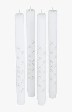 JOOP! FADED CORNFLOWER Stabkerze in Weiß, 4er Set