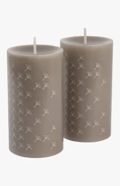 JOOP! FADED CORNFLOWER Stumpenkerze in Kiesel - 2er Set, 15 cm Höhe