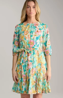 Kleid in Mint/Türkis/Gelb