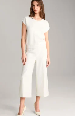 Kurzarm-Pullover in Creme