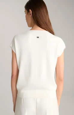 Kurzarm-Pullover in Creme