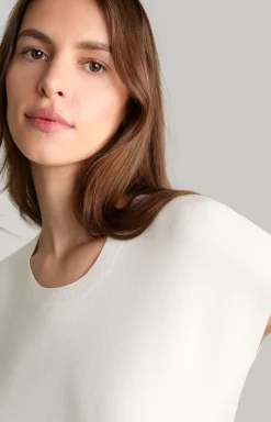 Kurzarm-Pullover in Creme