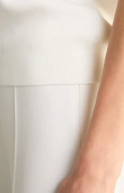 Kurzarm-Pullover in Creme