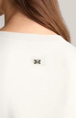 Kurzarm-Pullover in Creme