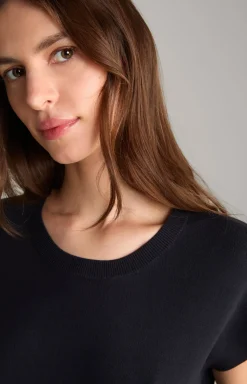 Kurzarm-Pullover in Navy