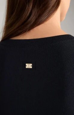 Kurzarm-Pullover in Navy