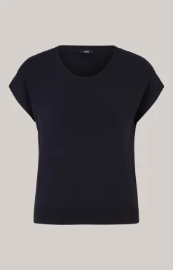 Kurzarm-Pullover in Navy