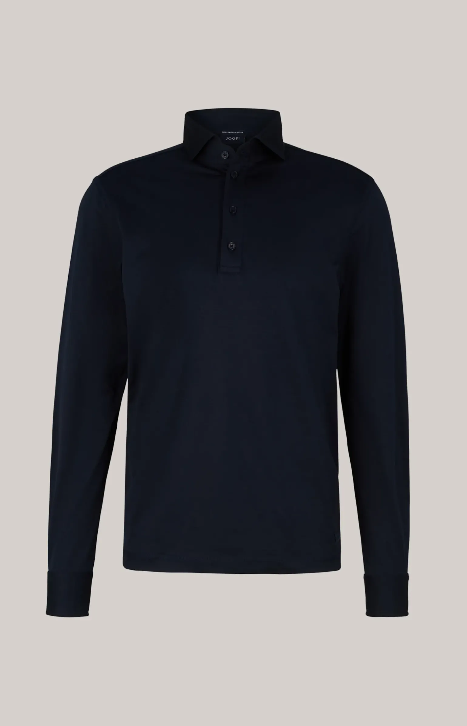 Langarm-Poloshirt Baldwin in Dunkelblau