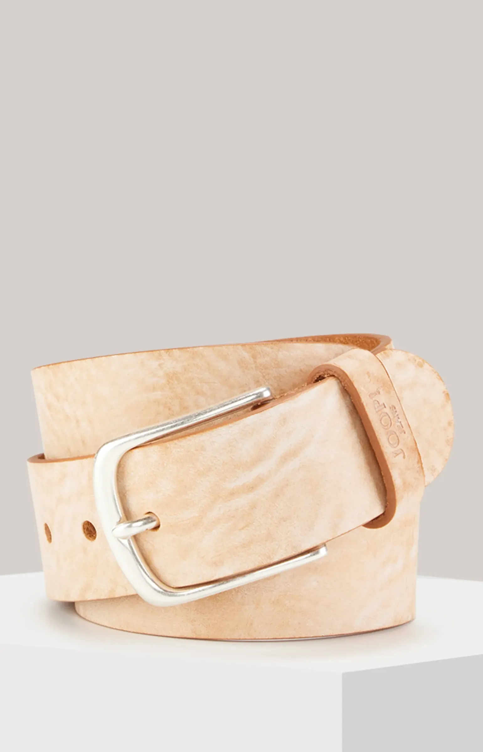 Ledergürtel in Beige