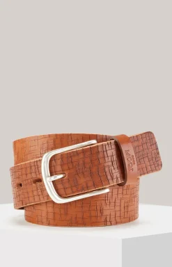 Ledergürtel in Braun strukturiert