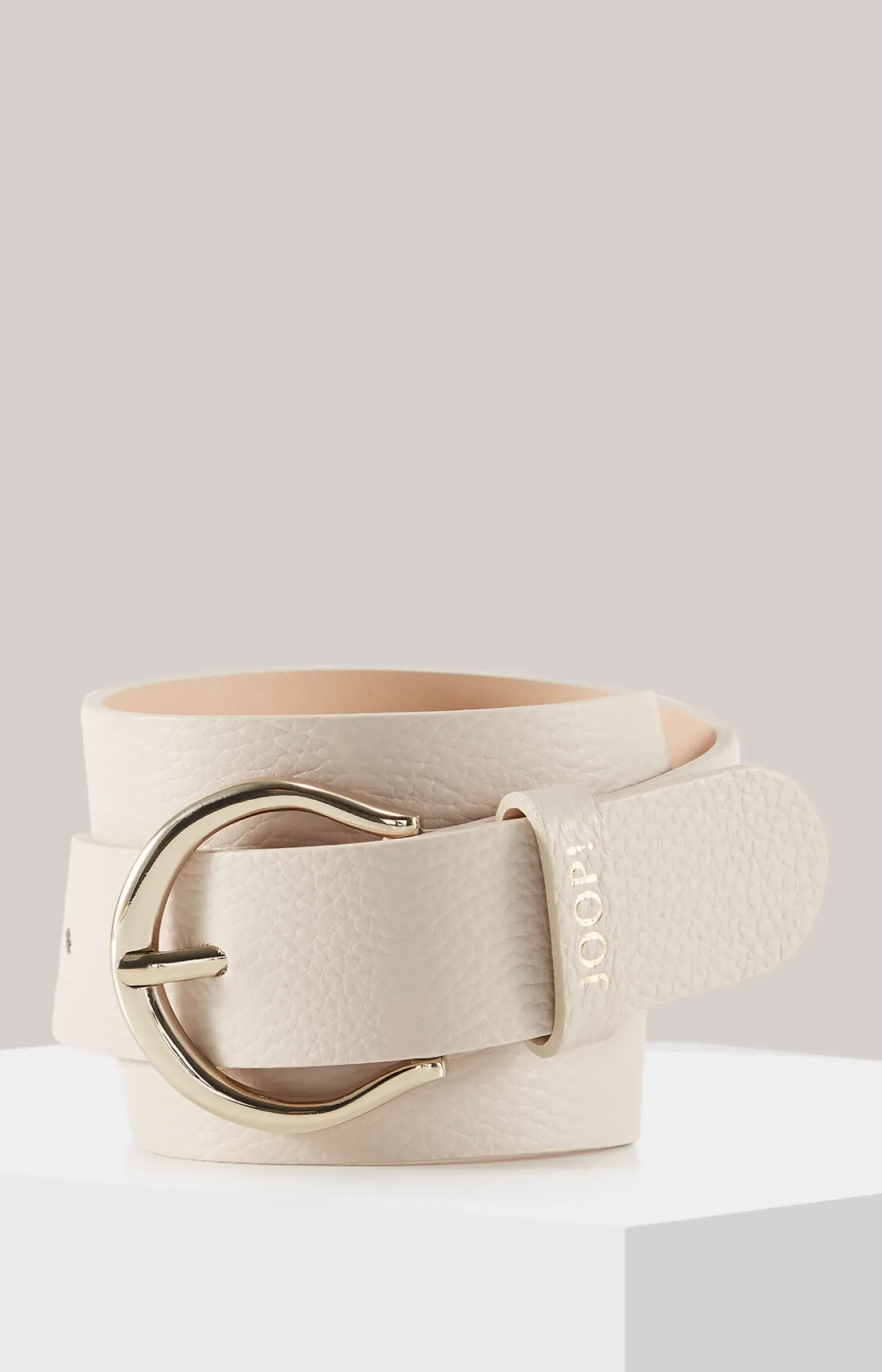 Ledergürtel in Creme