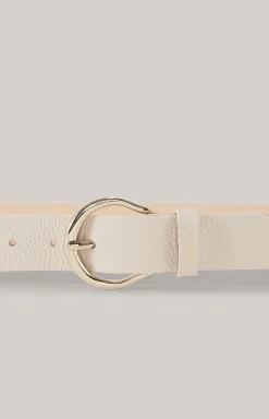 Ledergürtel in Creme
