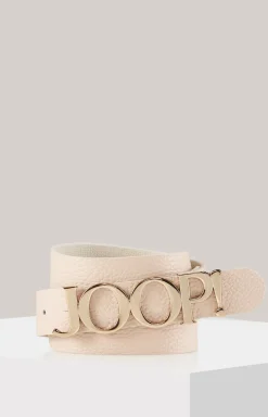 Ledergürtel in Creme