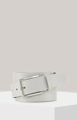 Ledergürtel in Hellgrau