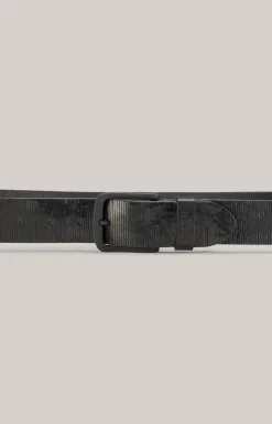 Ledergürtel in Schwarz strukturiert