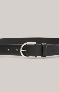 Ledergürtel in Schwarz/Silber