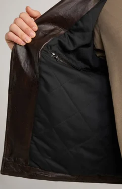 Lederjacke Alezis in Dunkelbraun