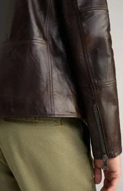 Lederjacke Alezis in Dunkelbraun