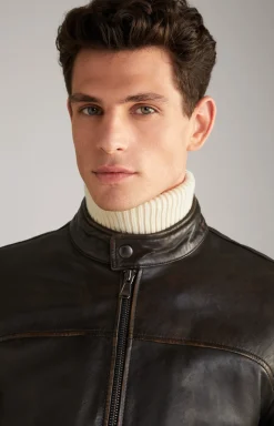 Lederjacke Cleary in Dunkelbraun