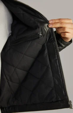 Lederjacke Cleary in Schwarz