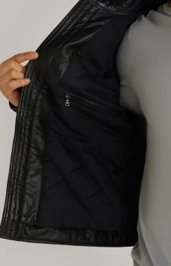 Lederjacke Cleary in Schwarz