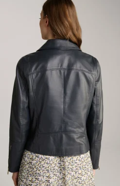 Lederjacke in Navy