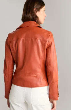 Lederjacke in Orange