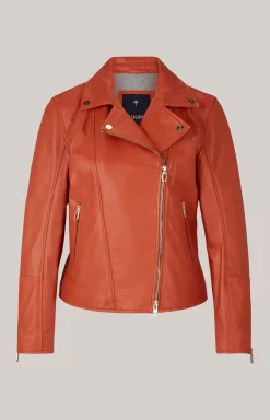 Lederjacke in Orange