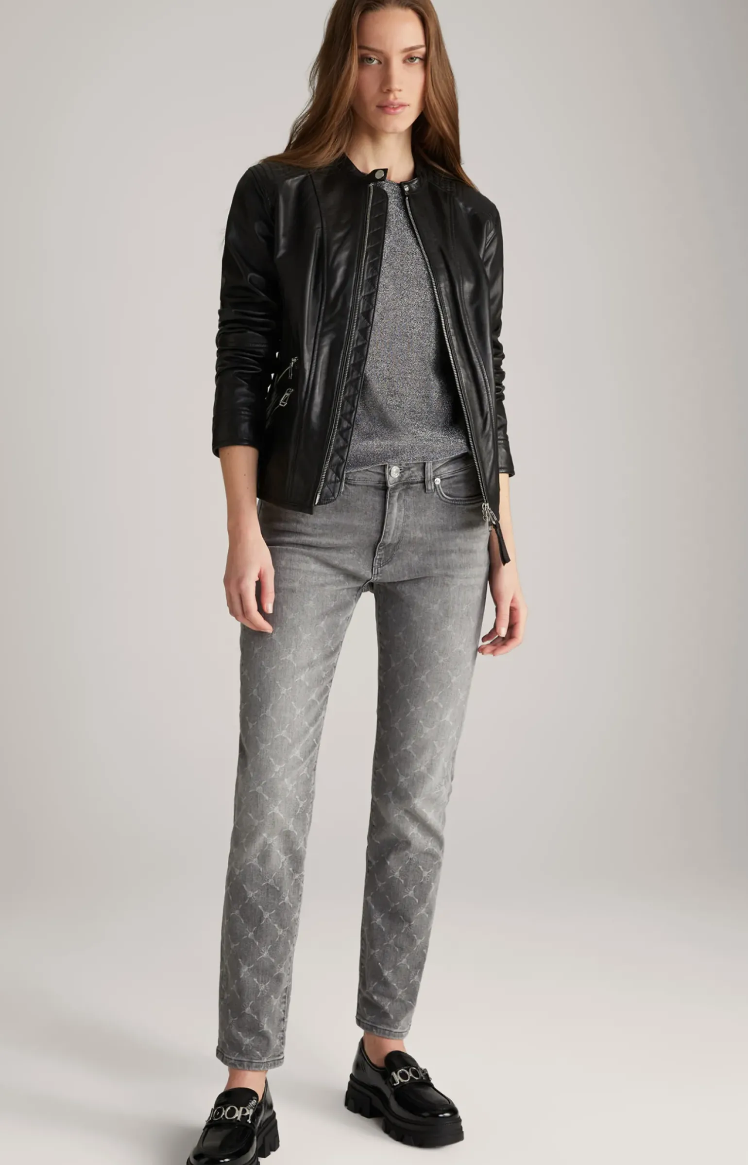 Lederjacke in Schwarz