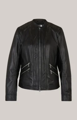 Lederjacke in Schwarz
