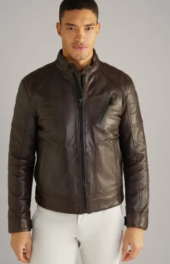 Lederjacke Lima in dunkelbraun