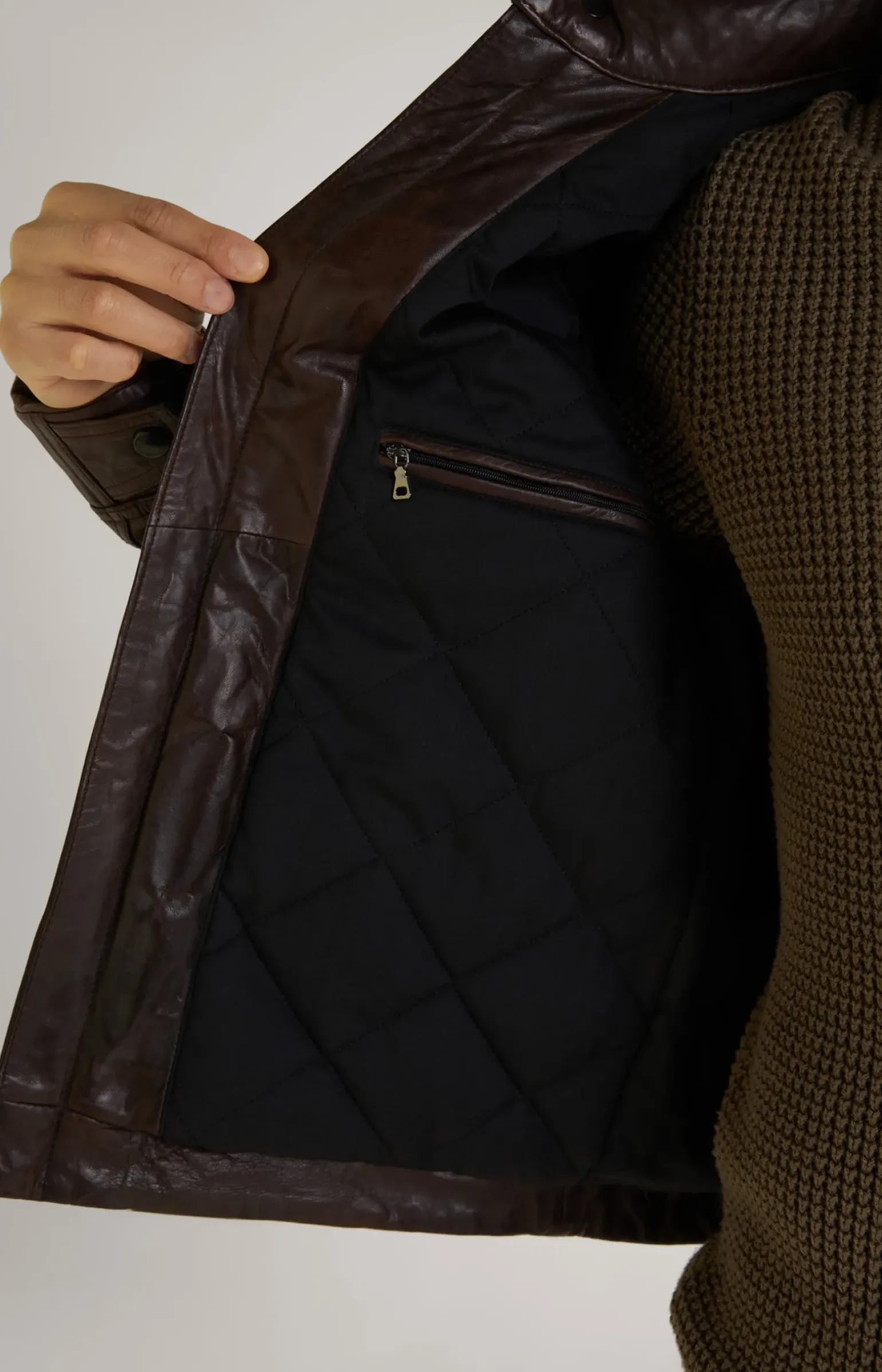 Lederjacke Lima in dunkelbraun