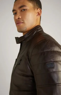Lederjacke Lima in dunkelbraun