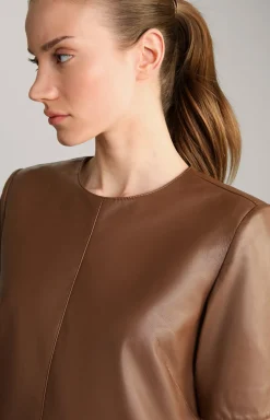 Lederkleid in Braun