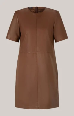 Lederkleid in Braun