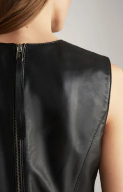 Lederkleid in Schwarz