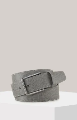 Ledermix-Gürtel in Grau