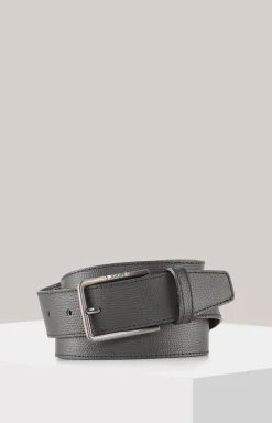 Ledermix-Gürtel in Schwarz