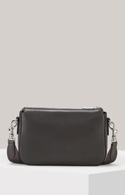 Leder-Schultertasche Sofisticato Jasmina in Grau