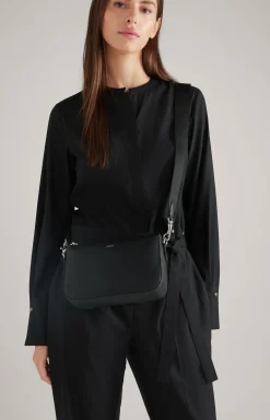 Leder-Schultertasche Sofisticato Jasmina in Schwarz