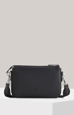 Leder-Schultertasche Sofisticato Jasmina in Schwarz