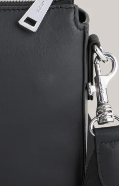 Leder-Schultertasche Sofisticato Jasmina in Schwarz